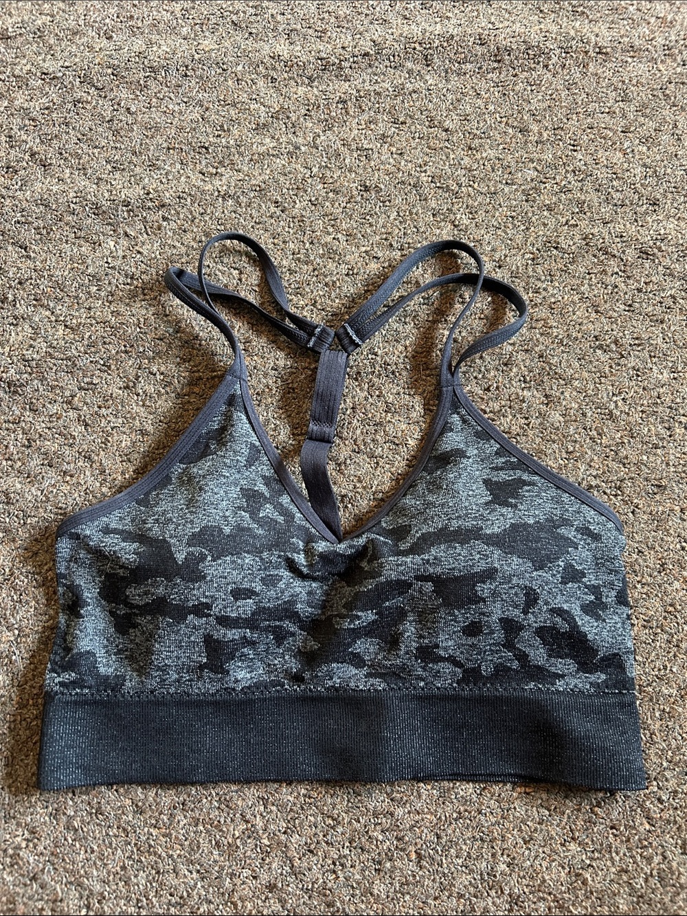 Seamless Grey Camo Racerback Bralette RBX